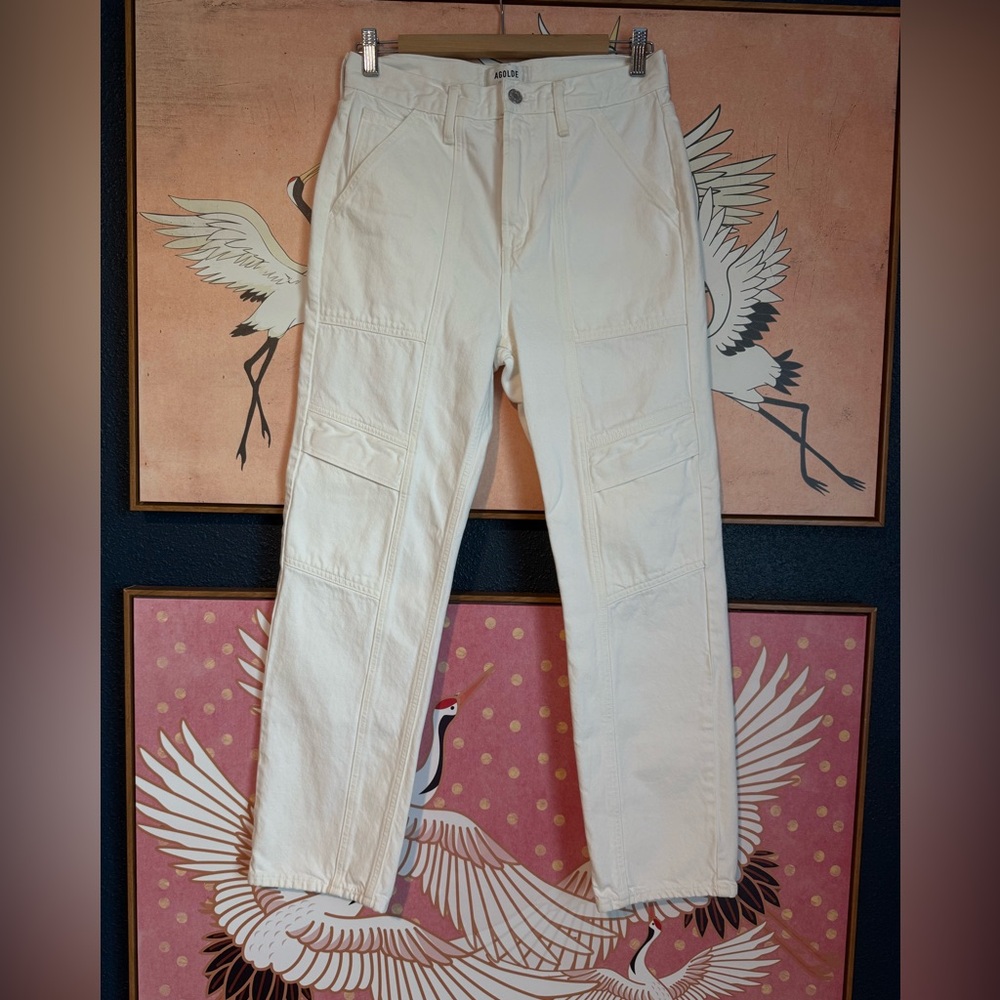 Agolde Cooper White Cargo Pants